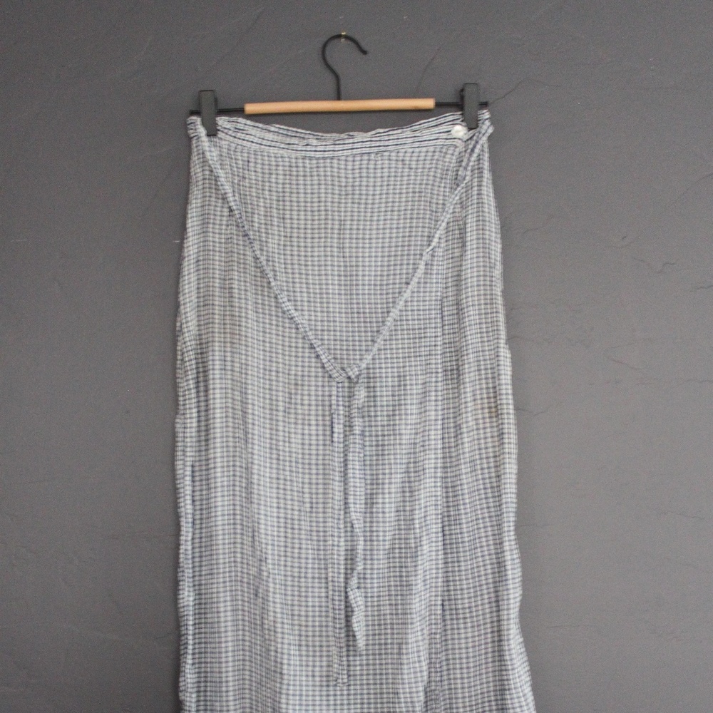 Vintage blue and white plaid wrap skirt